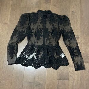 Lace peplum top